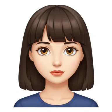 Brunette with bangs  sticker
