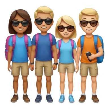 group of friends travelling sticker