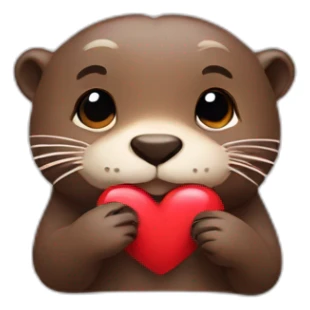 Emoji otter that makes a heart sticker