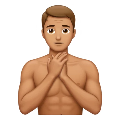 A man with his hands on his neck sticker