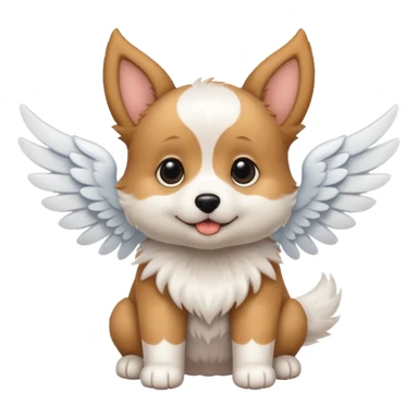 puppy with small white wings sticker
