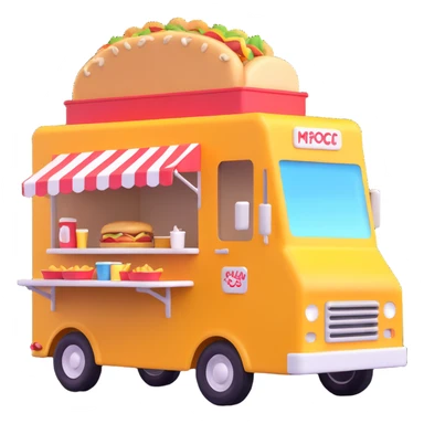 generate me a 3D food truck sticker