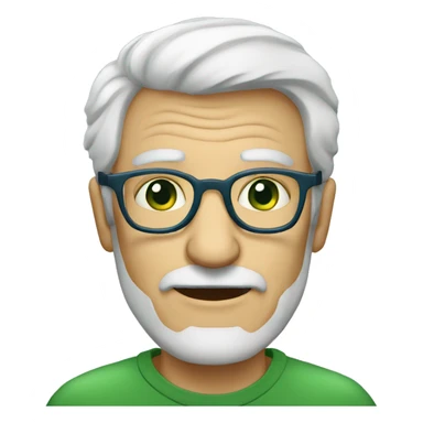 Italian old man bluish green eyes wearing glasses sticker
