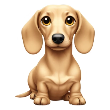 cream-colored dachshund sticker