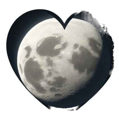 moon in white heart sticker