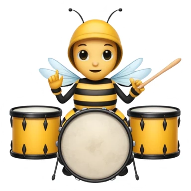 drum player bee sticker