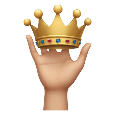 hands putting the crown on sticker