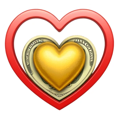 An heart composed of money. sticker