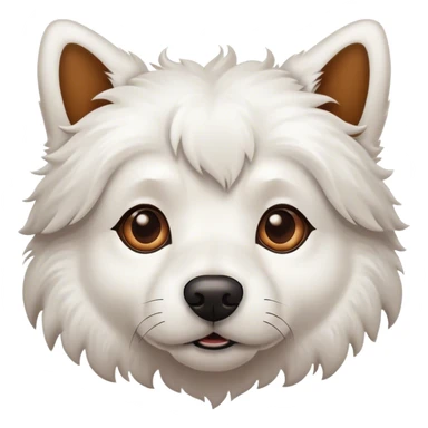 Perra blanca con una mancha  café en el ojo izquierdo  sticker