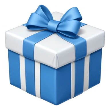 blue white present sticker