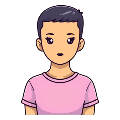 girl with flat top haircut sticker