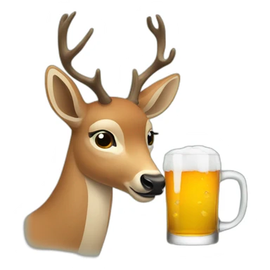 deer drinking alcohol sticker