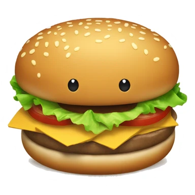 hamburger on smile face  sticker