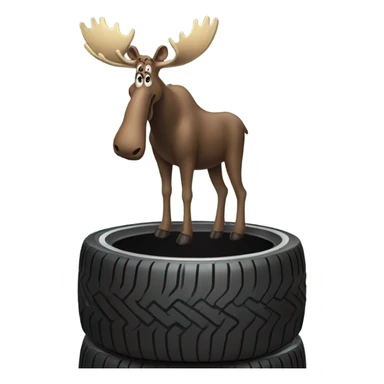 Moose on tire rims sticker