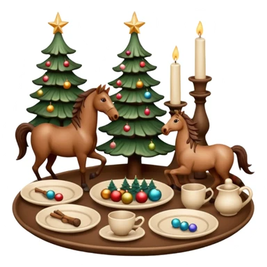  plates, cups, candlesticks, pendants, birds, horses, Christmas tree toys with potter  sticker