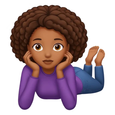 Black girl Laying down on the floor sticker