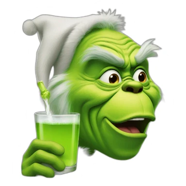 grinch drinking spirits sticker