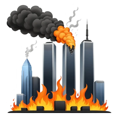 Plane flying into twin towers sticker