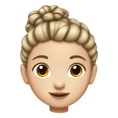 Baby girl with her hair tied up in a bun and she has white skin sticker
