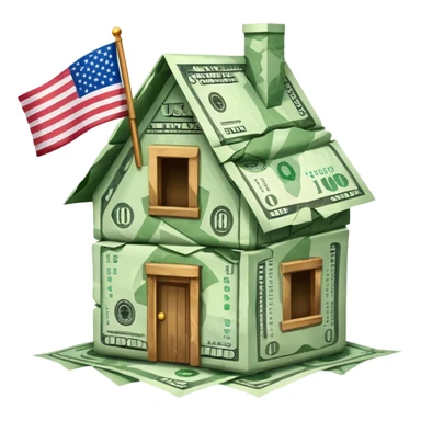 usa flag money house sticker