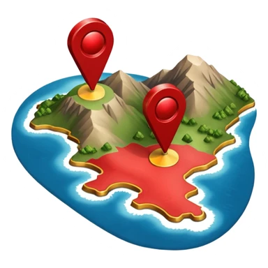 gps locater pin on west coast nz terrain map sticker