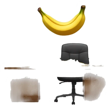 man sits at the office table and throws a banana peel. sticker