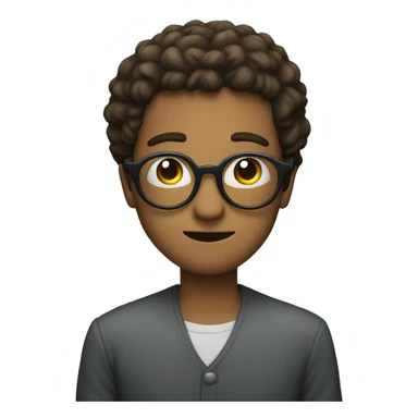 Round glasses, no person on pic sticker