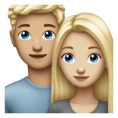 blonde girl blue eyes with boyfriend sticker