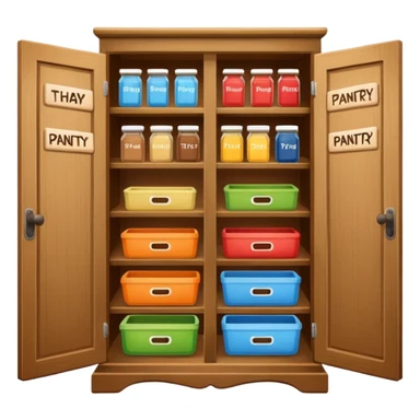 A snack pantry with the words The Pantry written on the front of it  sticker
