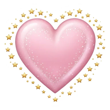 Soft pink heart with glitter and stars  sticker