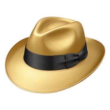 A gold fedora emoji with a black band sticker