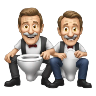 Chuckle Brothers on the toilet sticker
