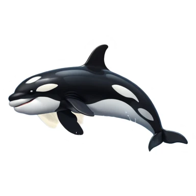 I want a realistic emoji of an orca whale leaping from the water with the moon illuminating the sky and reflecting on the sea. sticker
