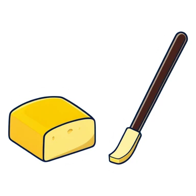 a stick of yellow butter sticker