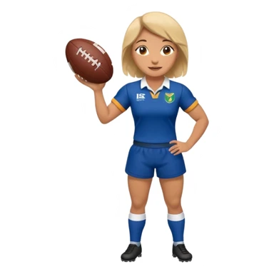 Disfraz de jugadora de rugby de cuerpo entero femenino y feliz sticker