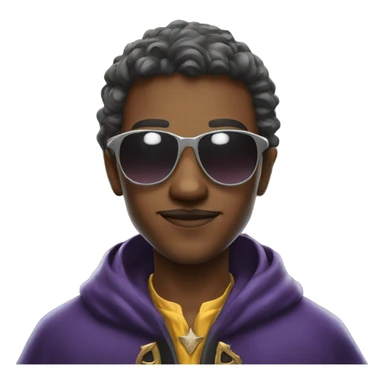 Young wizard mixing potions while wearing sunglasses sticker