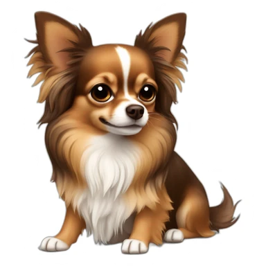 Long haired Chihuahua with 3 tones of brown sticker