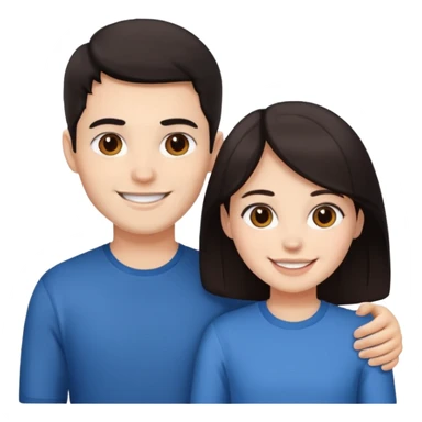 Brother ans sister, white skin, dark hair sticker