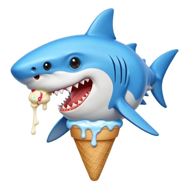 Shark eating a ice cream sticker