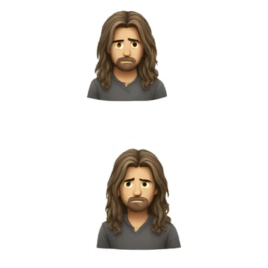 sad guys long hair  sticker