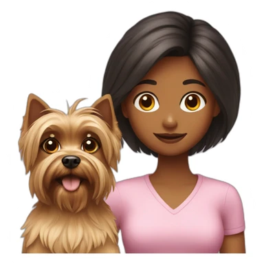 girl with a yorkshire terrier sticker