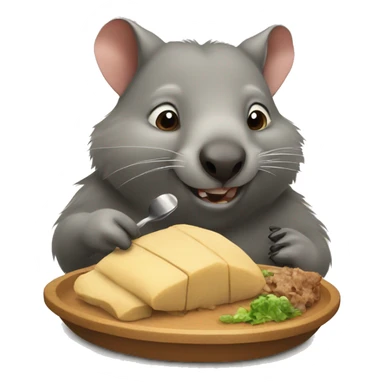 Wombat having lunch sticker
