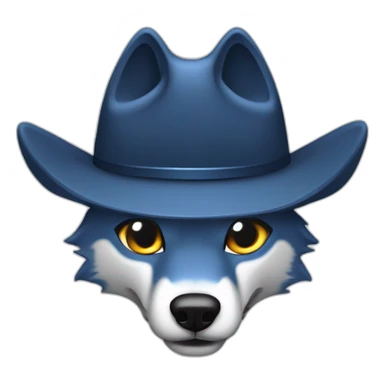 blue wolf, cowboy hat, Colt Python sticker