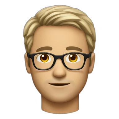 german guy unshaved short hair wearing glasses sticker