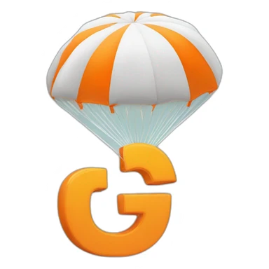 parachute and  orange letter Q sticker