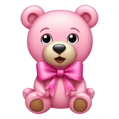 Pink teddy bear with bows sticker