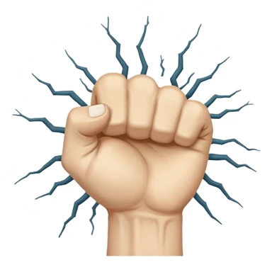 a fist shaking profusely sticker
