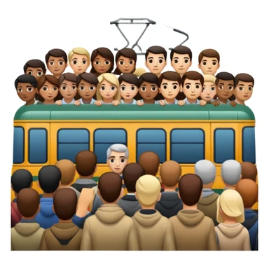 Crowded tram sticker