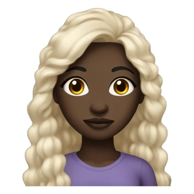 Darkskin girl with lashes and long 4C hair sticker