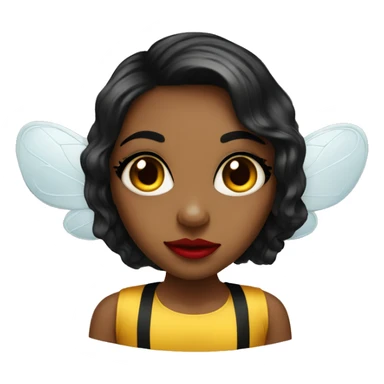 Girl bee with big red lips and black eyelashes sticker